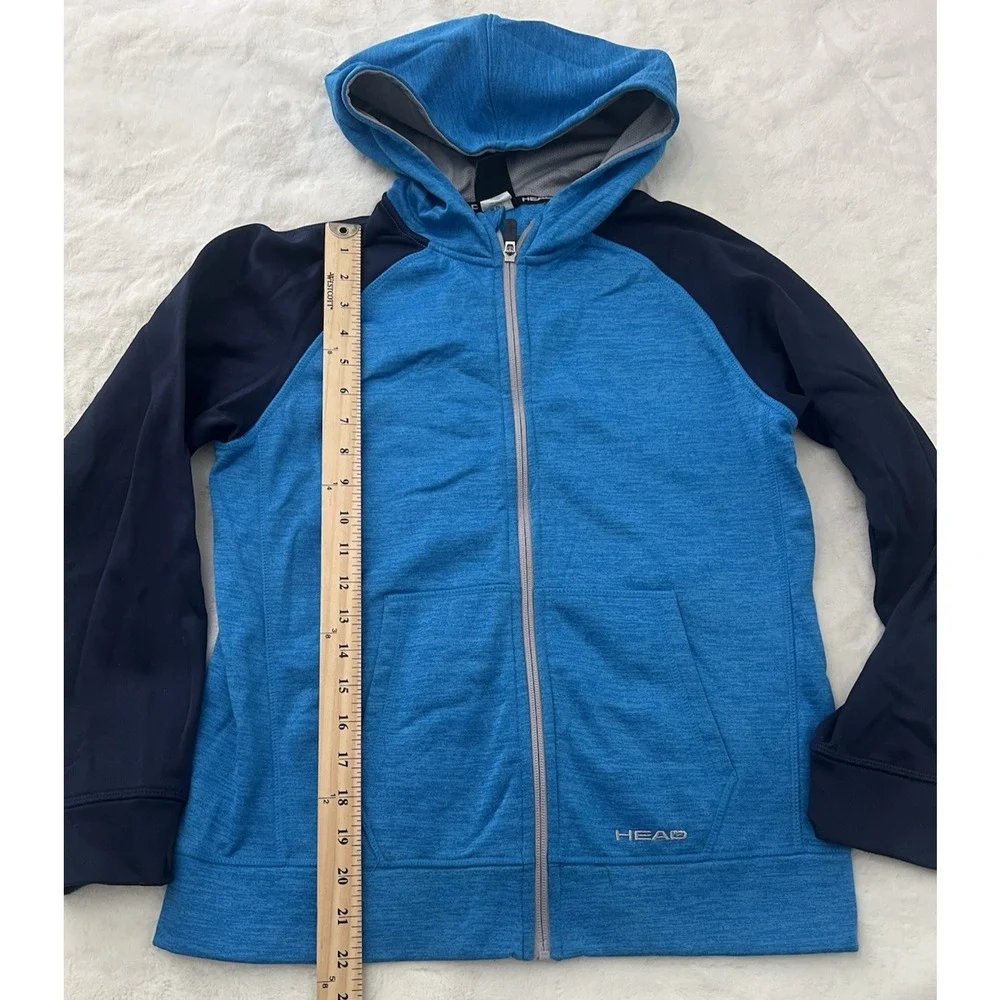 HEAD Hoodie Youth Large 14-16 Blue Full Zip Athletic Lightweight Jacket